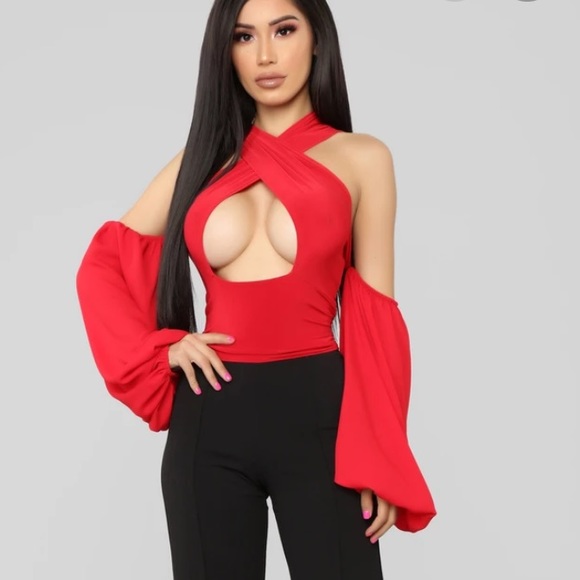 Fashion Nova Tops - NWT Fashion Nova Red Don’t Get It Twisted Medium